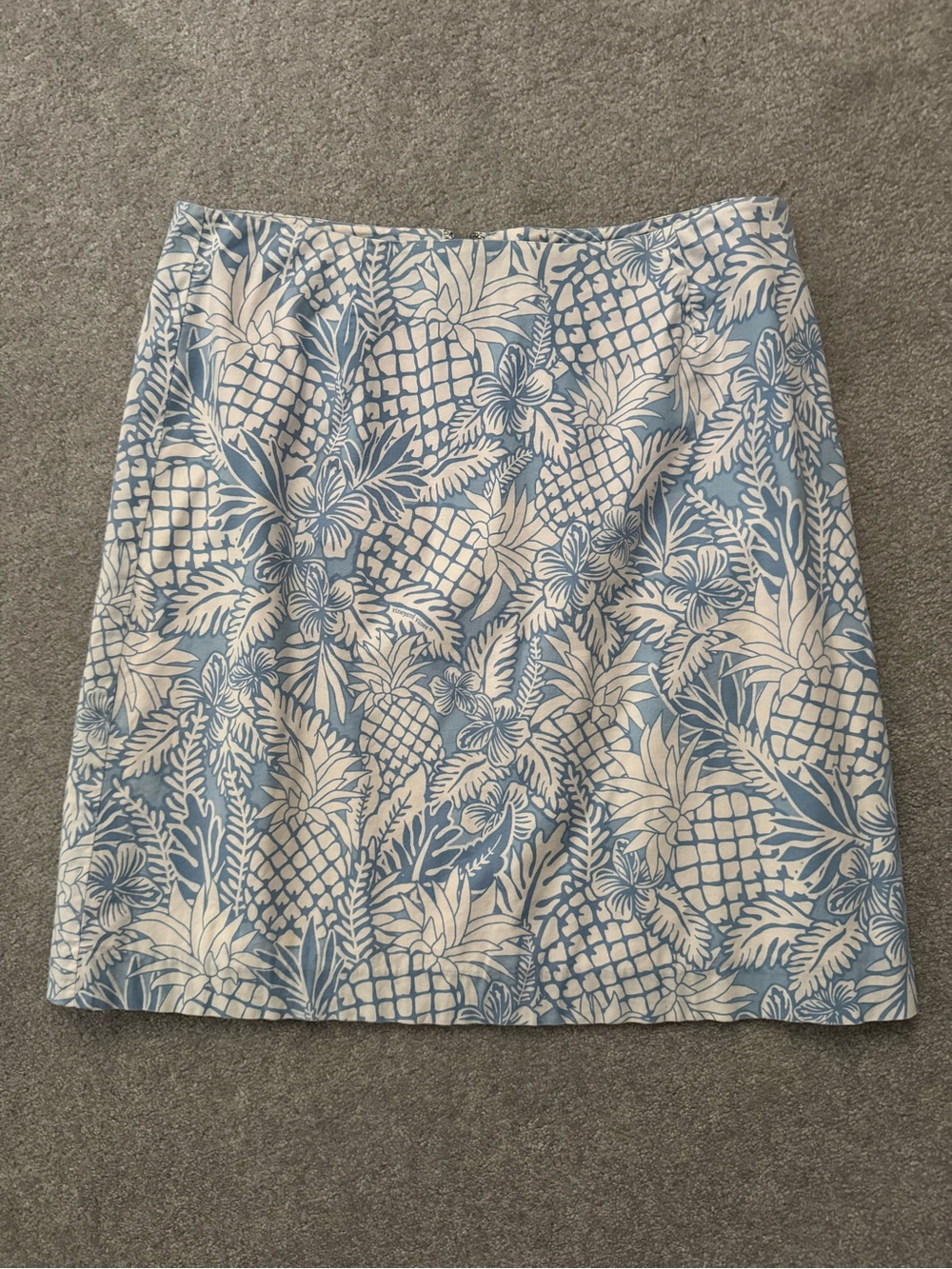 Vineyard Vines Women's Blue and White Tropical Print A-Line Skirt
